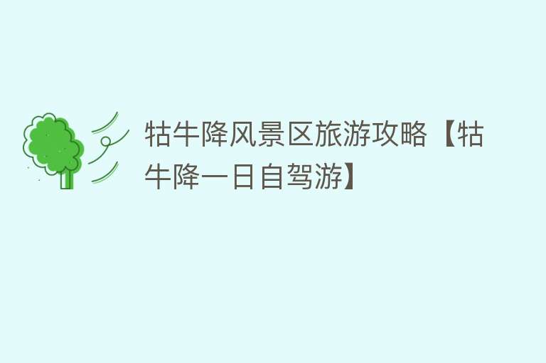 牯牛降风景区旅游攻略【牯牛降一日自驾游】
