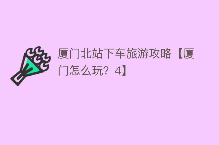 厦门北站下车旅游攻略【厦门怎么玩？4】