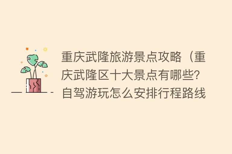 重庆武隆旅游景点攻略（重庆武隆区十大景点有哪些？自驾游玩怎么安排行程路线？）