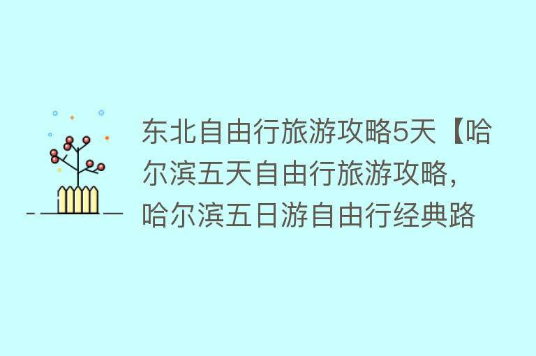 东北自由行旅游攻略5天【哈尔滨五天自由行旅游攻略，哈尔滨五日游自由行经典路线分享】