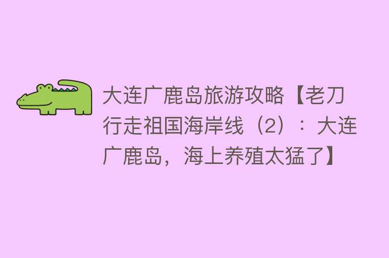 大连广鹿岛旅游攻略【老刀行走祖国海岸线（2）：大连广鹿岛，海上养殖太猛了】