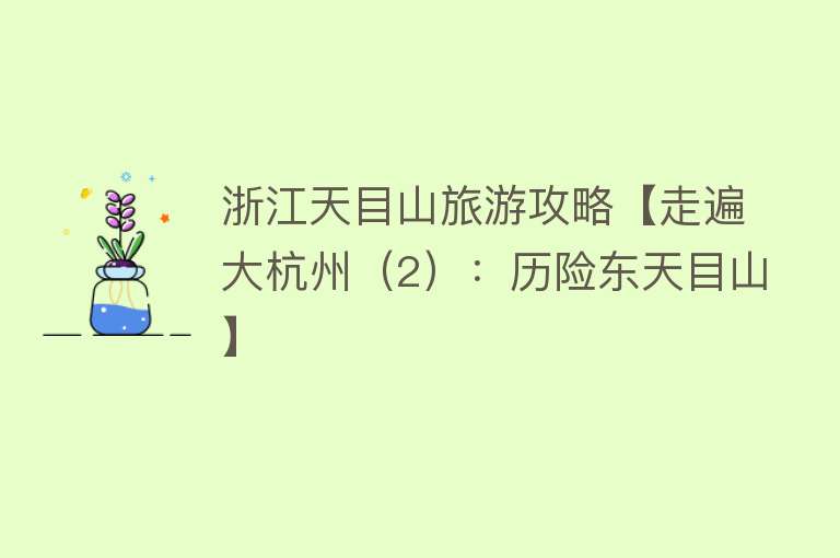 浙江天目山旅游攻略【走遍大杭州（2）：历险东天目山】