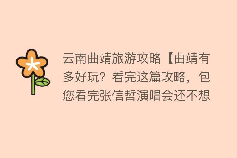 云南曲靖旅游攻略【曲靖有多好玩？看完这篇攻略，包您看完张信哲演唱会还不想走！】