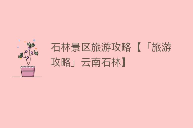 石林景区旅游攻略【「旅游攻略」云南石林】