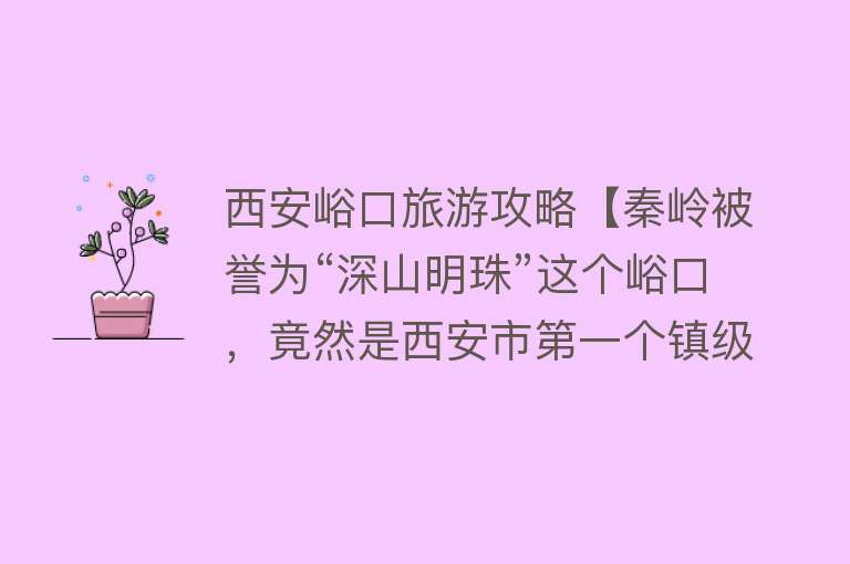 西安峪口旅游攻略【秦岭被誉为“深山明珠”这个峪口，竟然是西安市第一个镇级旅游区】