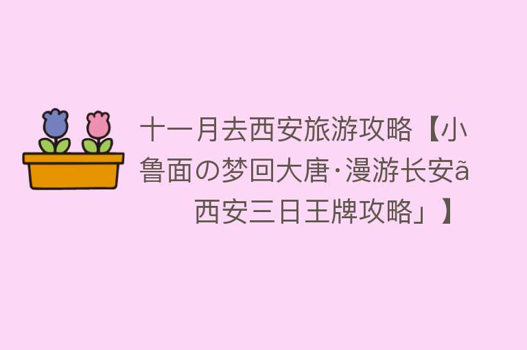 十一月去西安旅游攻略【小鲁面の梦回大唐·漫游长安「西安三日王牌攻略」】