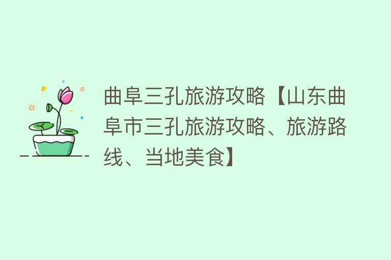 曲阜三孔旅游攻略【山东曲阜市三孔旅游攻略、旅游路线、当地美食】