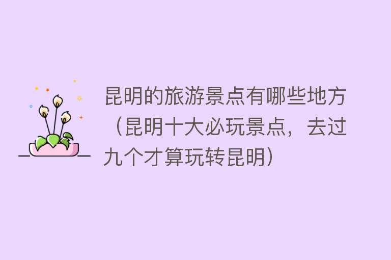 昆明的旅游景点有哪些地方（昆明十大必玩景点，去过九个才算玩转昆明）