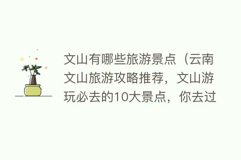 文山有哪些旅游景点（云南文山旅游攻略推荐，文山游玩必去的10大景点，你去过几个？）