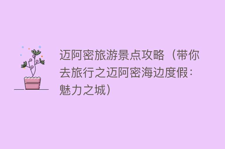 迈阿密旅游景点攻略（带你去旅行之迈阿密海边度假：魅力之城）