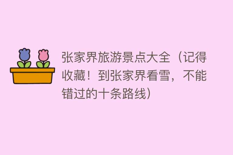 张家界旅游景点大全（记得收藏！到张家界看雪，不能错过的十条路线）