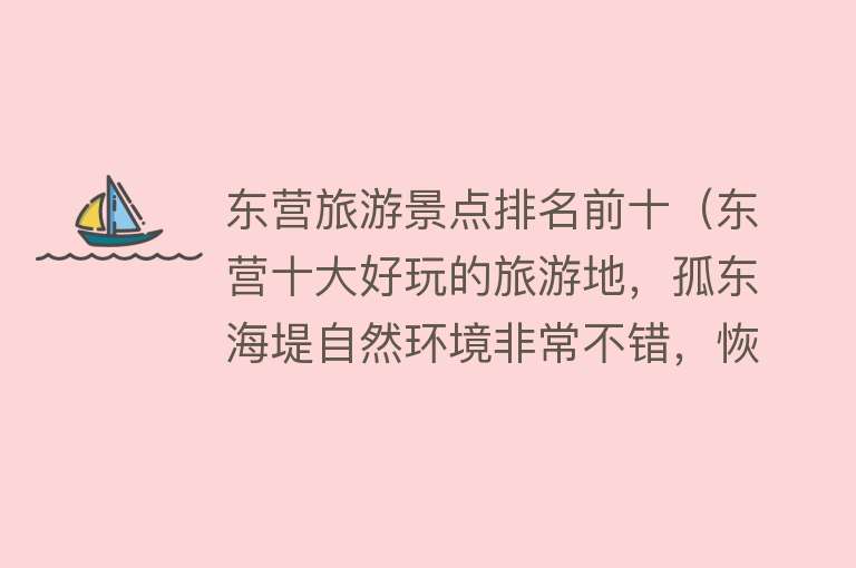 东营旅游景点排名前十（东营十大好玩的旅游地，孤东海堤自然环境非常不错，恢宏的气势和广阔无垠的海滩还能让人忘却烦恼）