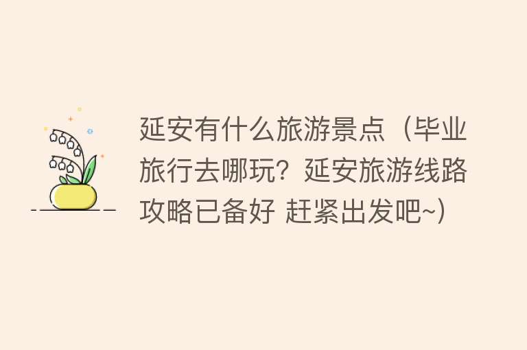 延安有什么旅游景点（毕业旅行去哪玩？延安旅游线路攻略已备好 赶紧出发吧~）