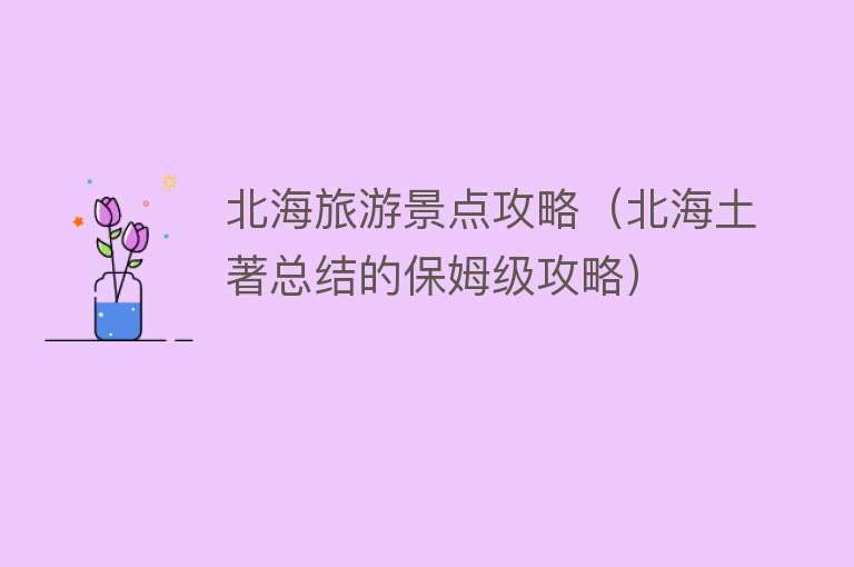 北海旅游景点攻略（北海土著总结的保姆级攻略）