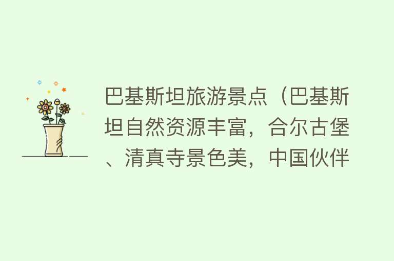 巴基斯坦旅游景点（巴基斯坦自然资源丰富，合尔古堡、清真寺景色美，中国伙伴援建国）