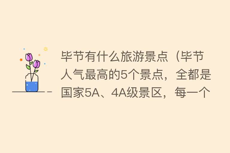 毕节有什么旅游景点（毕节人气最高的5个景点，全都是国家5A、4A级景区，每一个都超绝）
