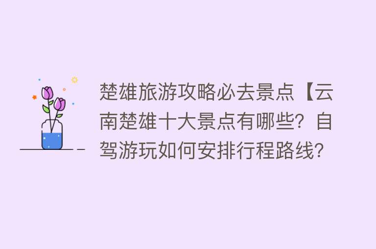 楚雄旅游攻略必去景点【云南楚雄十大景点有哪些？自驾游玩如何安排行程路线？】
