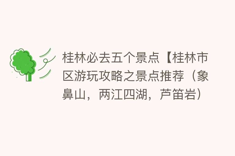 桂林必去五个景点【桂林市区游玩攻略之景点推荐（象鼻山，两江四湖，芦笛岩）】