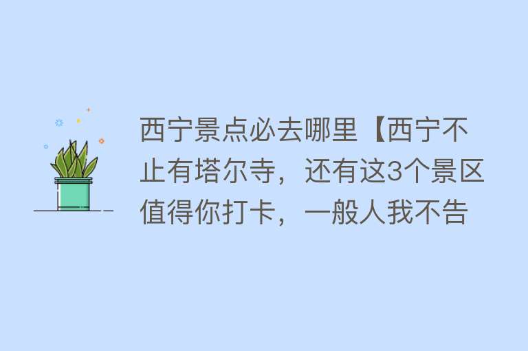 西宁景点必去哪里【西宁不止有塔尔寺，还有这3个景区值得你打卡，一般人我不告诉他】