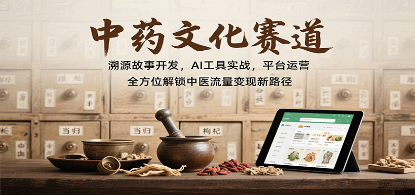 184912qvxlz5tvet2k235g.png 中药文化赛道:溯源故事开发,AI工具实战,平台运营,全方位解锁中医流量变现新路径