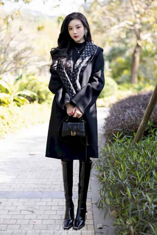 [秀人XiuRen] No.6229 杨晨晨Yome – 黑色服饰+皮质短裙海南岛旅拍-紫橙网创项目网