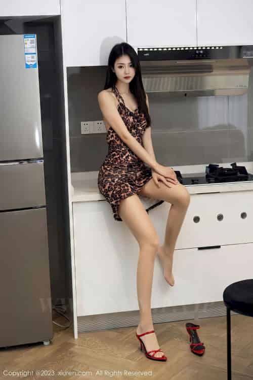 [XiuRen秀人网] No.6703 模特可乐Vicky – 豹纹短裙+原色丝袜性感写真-紫橙网创项目网