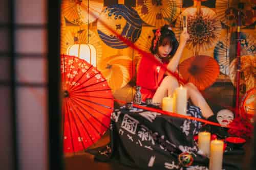 [Cosplay]疯猫ss -红色羽衣-紫橙网创项目网