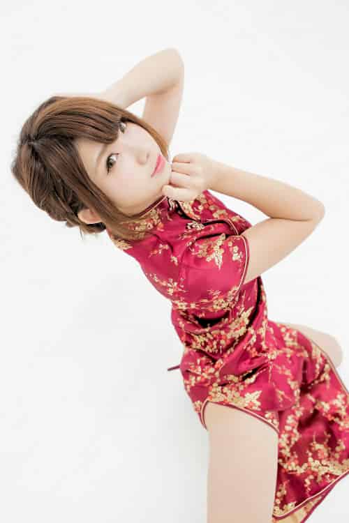 中華娘娘之红色旗袍与美腿高跟 