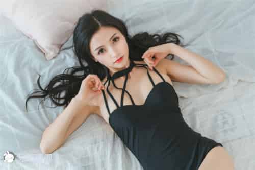 兔玩映画系列 Vol.059 夏日泳装 黑色泳装_ 