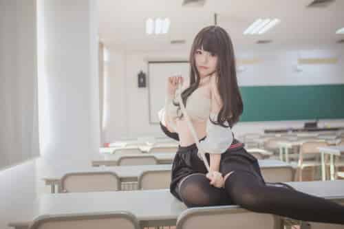 性感人气COSER Yoko宅夏Cos – 黑丝JK 