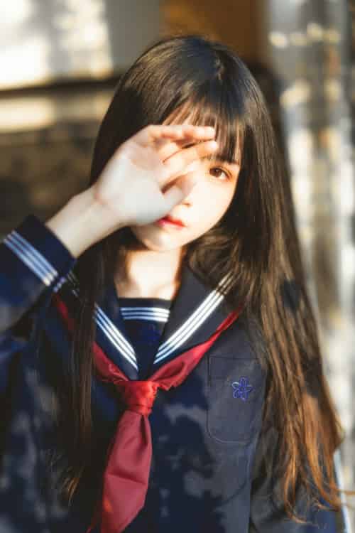 萝莉风COS 桜桃喵 – 黑色水手服 