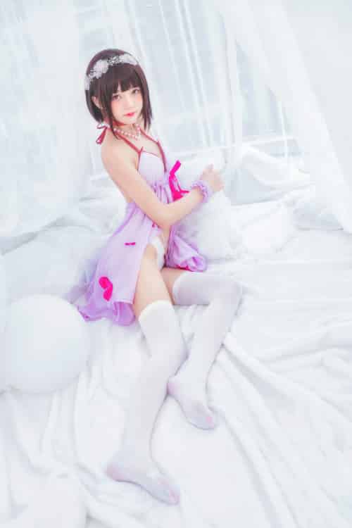 萝莉风COS 桜桃喵 – 加藤惠系列之小睡裙 