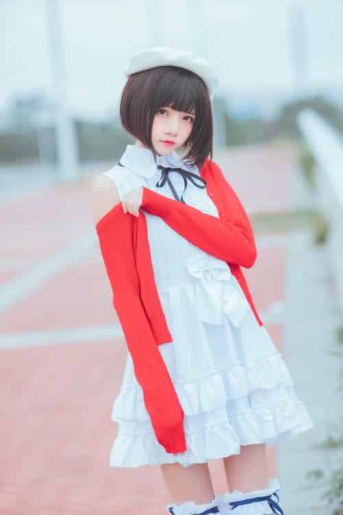 萝莉风COS 桜桃喵 – 加藤惠系列之常服-紫橙网创项目网
