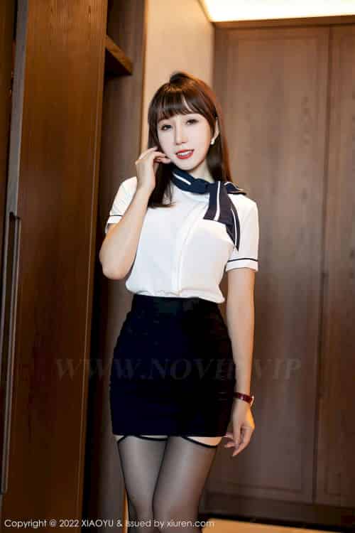 [语画界XIAOYU] Vol.918 模特波巧酱 – 空姐制服+黑色短裙性感写真-紫橙网创项目网