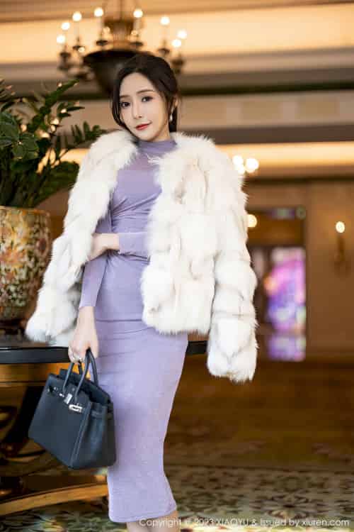 [语画界XIAOYU] Vol.947 女神王馨瑶yanni – 淡紫色收身连衣长裙性感写真