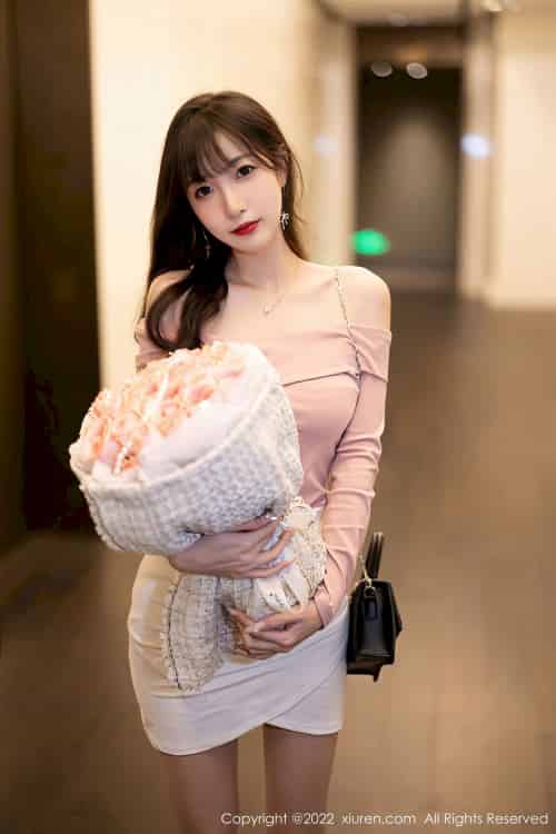 [秀人XiuRen] No.5934 模特林星阑 – 浅紫色上衣+白色短裙性感写真-紫橙网创项目网