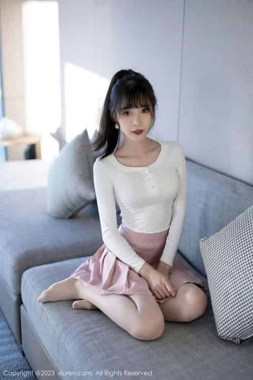 [秀人XiuRen] No.6263 林星阑 – 白色上衣+粉色短裙海南旅拍-紫橙网创项目网