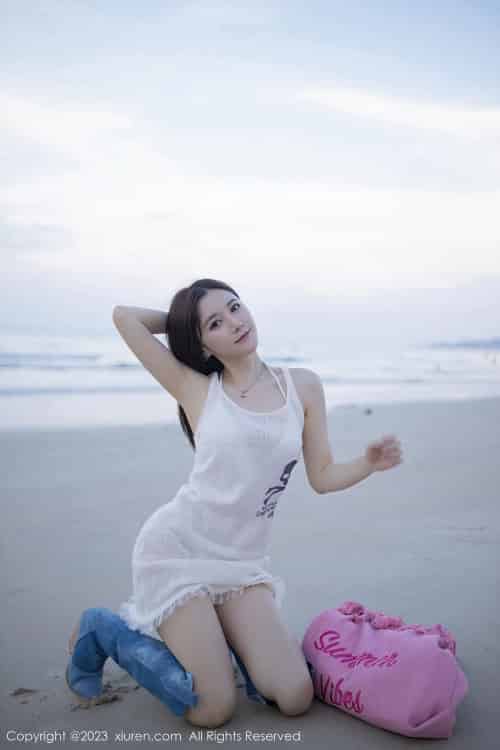 [秀人XiuRen] No.6852 鱼子酱Fish – 比基尼+白裙巴厘岛旅拍-紫橙网创项目网