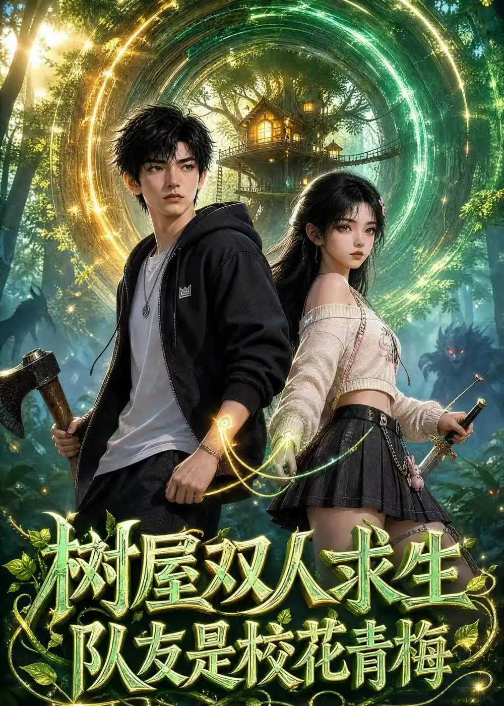 树屋双人求生队友是校花青梅（195集） - 紫橙阁短剧
