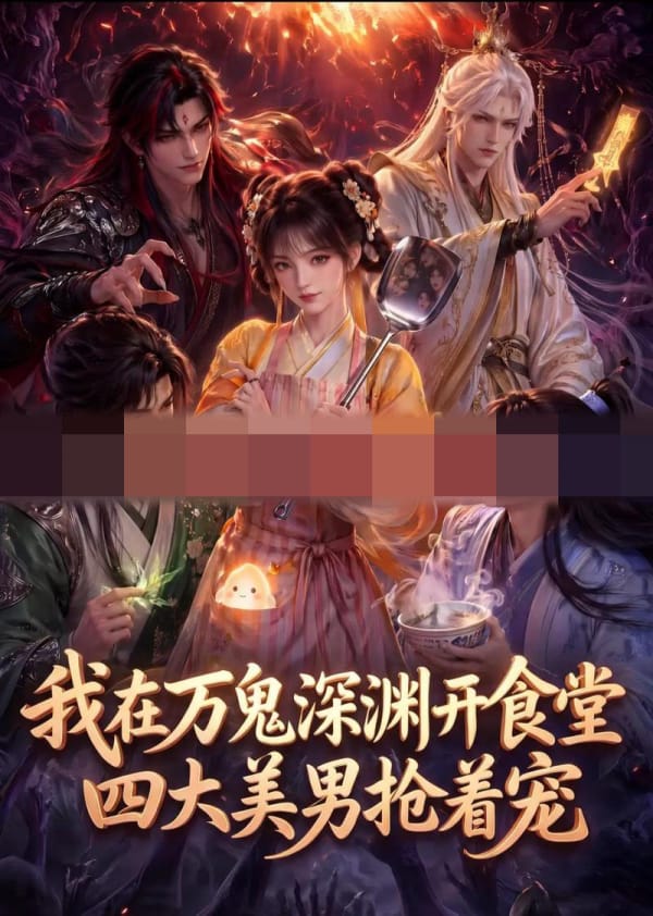 我在万鬼深渊开食堂，四大美男抢着宠（60集全）AI短剧 - 紫橙阁短剧