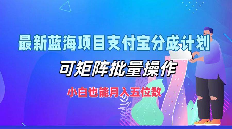 最新蓝海项目支付宝分成计划，可矩阵批量操作，小白也能月入五位数 - 中创网