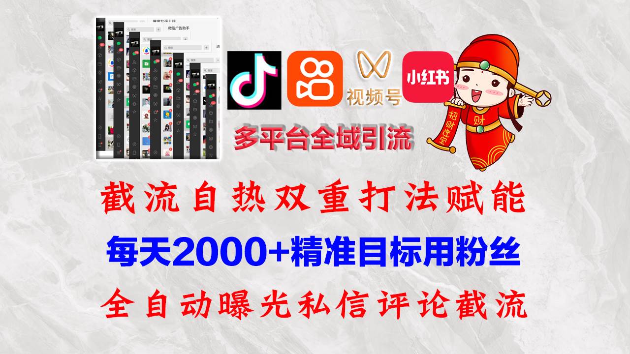 快手，抖音，小红书，视频号多平台全自动引流获客系统 精准全域引流，... - 中创网