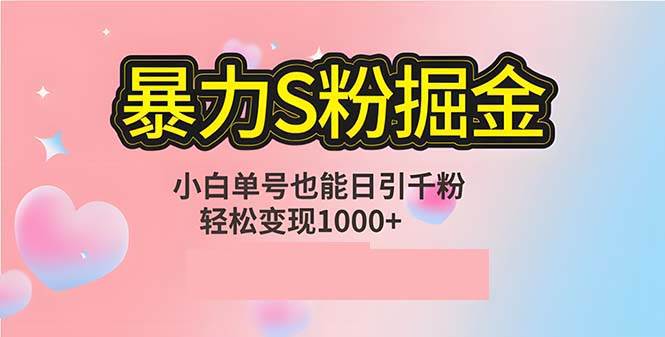 单人单机日引千粉，变现1000+，S粉流量掘金计划攻略 - 中创网