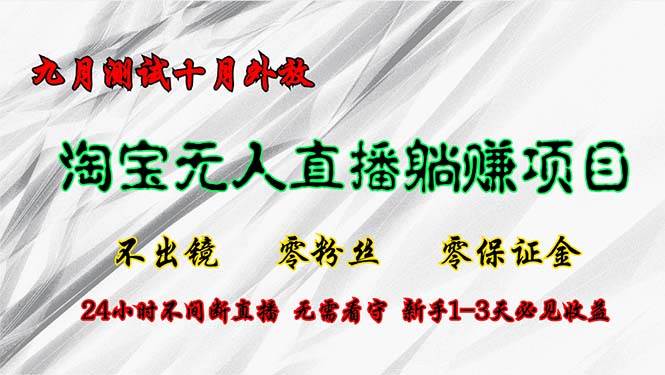淘宝无人直播最新玩法，九月测试十月外放，不出镜零粉丝零保证金，24小... - 中创网