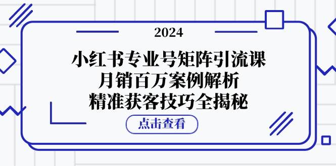 小红书专业号矩阵引流课，月销百万案例解析，精准获客技巧全揭秘 - 中创网