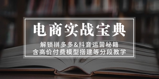 电商实战宝典 解锁拼多多&抖音运营秘籍 含高价付费模型搭建等分段教学 - 中创网
