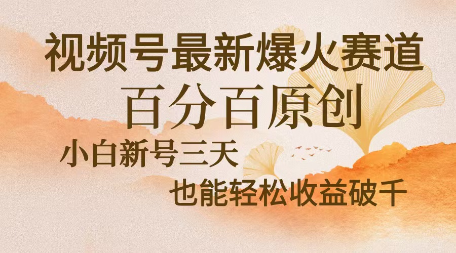 视频号最新爆火赛道，中老年粉深信不疑，百分百原创，新号三天收益轻松... - 中创网
