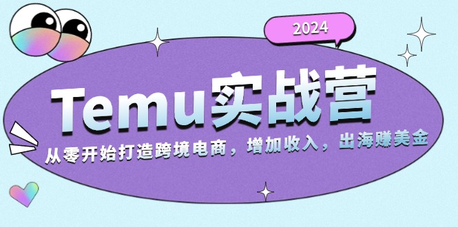 2024Temu实战营：从零开始打造跨境电商，增加收入，出海赚美金 - 中创网
