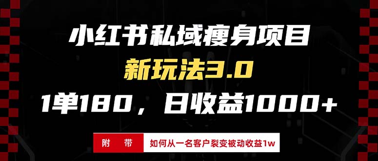 小红书瘦身项目3.0模式，新手小白日赚收益1000+（附从一名客户裂变收益... - 中创网