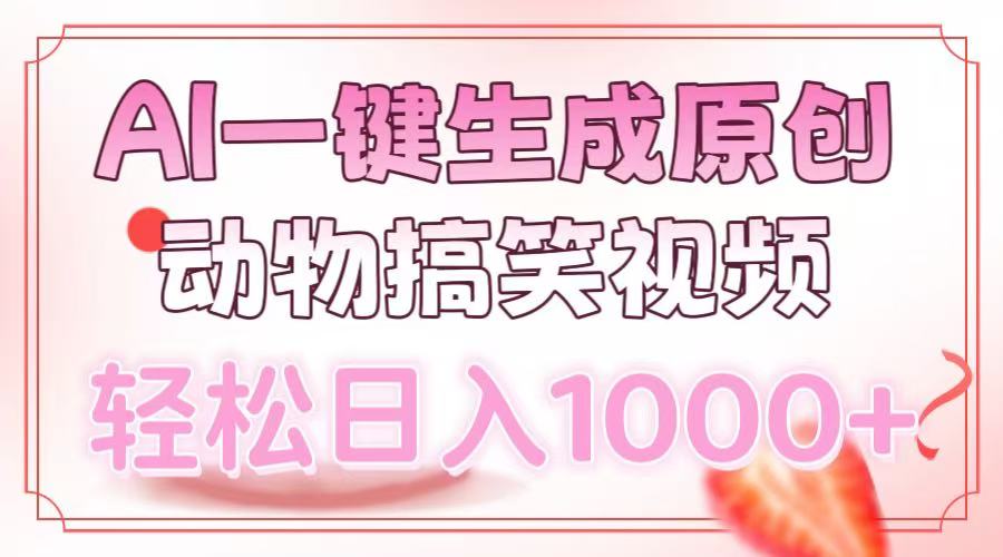 AI一键生成原创动物搞笑视频，轻松日入1000+ - 中创网